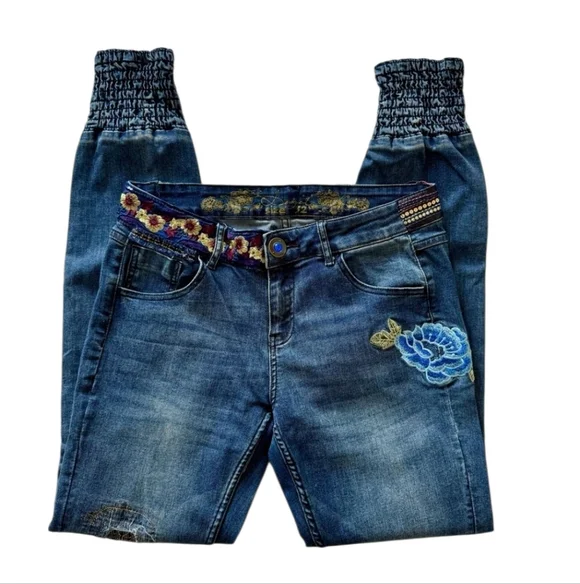 Desigual Boho Hippie Joggers Style Jeans Size 32 - Picture 2 of 10